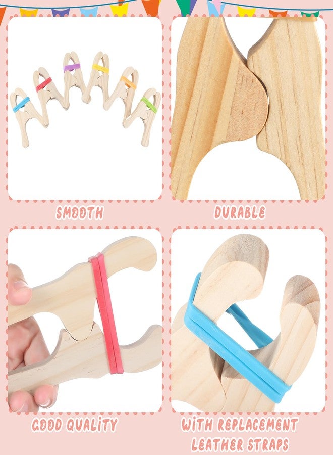 Simgoing 6 Pcs Wooden Play Clips for Kids Montessori and Waldorf Fort Building Kit Silk Clips Giant Wooden Handmade Fort Building for Blankets Silk Construction(Multicolored) - Image 3